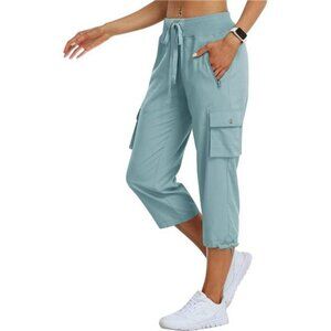 MoFiz Womens Cargo Capris Quick Dry Hiking Pants Lightweight Travel Outdoor